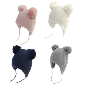 <span class=keywords><strong>Gorro</strong></span> de <span class=keywords><strong>nieve</strong></span> cálido de invierno para bebé, actividades al aire libre, <span class=keywords><strong>gorro</strong></span> de punto con pompón para niños - Product Image 1