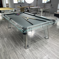 Table de billard en verre de luxe moderne, design élégant, table de billard d'intérieur avec plateau en verre trempé