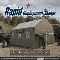Abri d'urgence gonflable multifonctionnel, ignifuge, coupe-vent, imperméable, pour les opérations de commandement et sur le terrain
