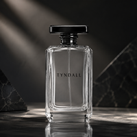 Flacon de parfum de luxe noir mat 100 ml avec boîte pour marques de créateurs avec fond épais et bouchon doré