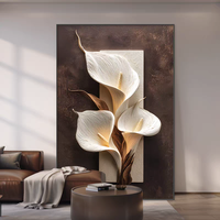 Impression numérique 3D en gros d'œuvres d'art Art Déco encadrées, motif Lys Calla, Décoration intérieure, Art mural en porcelaine de cristal de luxe, Porcelaine haut de gamme pour hôtels