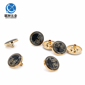 लिंकू बटन निर्माता कस्टम पैटर्न लोगो गोल जस्ता धातु धातु सुनहरे 4 भाग बटन प्रेस - Product Image 4