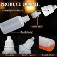 Échantillon Gratuit - Flacon compte-gouttes en plastique blanc transparent vide, sur mesure, pour solution compte-gouttes pour les yeux