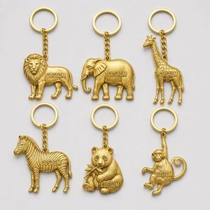Llaveros 3D Miniatura Personalizados al por Mayor, Chapados en Oro, con Animales Esculpidos, para Promoción de Zoológicos, Recuerdo, Soporte para Llaves - Product Image 1