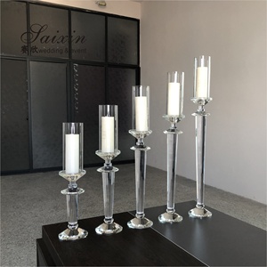 ZT-026 Wedding Table Decoration Set Crystal <strong>Tall</strong> <strong>Candlesticks</strong> &amp; Pillar for Wedding Centerpiece - Product Image 2