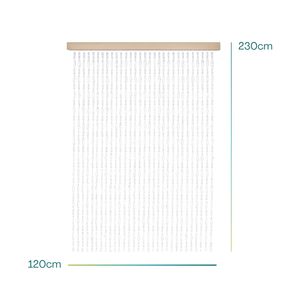Moustiquaire transparente à perles 120x230cm en PVC avec franges perlées anti-insectes - Product Image 2