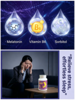 Complément Alimentaire pour le Sommeil - Formule Avancée pour le Sommeil - Comprimés de Mélatonine avec Vitamine B6 et GABA pour une Nuit Calme et un Soutien contre le Décalage Horaire