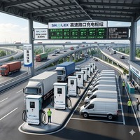 Borne de Recharge Commerciale pour Véhicules Électriques 60kW 120kW 180kW 240kW – Station de Recharge Rapide DC à Double Connecteur pour Zones de Services et Aire de Repose Autoroutières