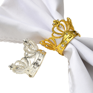 Juego de Servilleteros de Lujo en Forma de Corona Dorada para Decoración de Bodas, Porta Servilletas Metálicos para Eventos y Banquetes - Product Image 1