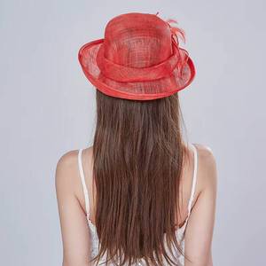 Sombrero de Sinamay con Plumas para Mujer, Elegante, Personalizado, para Eventos al Aire Libre, Carnaval, Fiesta, Boda, Banquete, Iglesia, Derby - Product Image 2