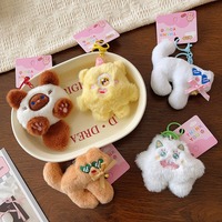 Porte-clés Monstre Mignon à Trois Yeux 2025, Pendentif Grand Yeux avec Broche Poupée Cheveux Longs, Petit Jouet en Peluche Monstre