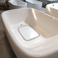 Baignoire Spa Rectangulaire Autoportante de Luxe en Acrylique pour 2 Personnes, Jacuzzi à Entrée Facile avec Massage par Air, Grande Taille, pour Hôtels, avec Drain