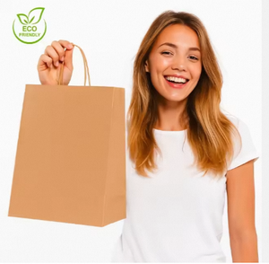 Bolsa de Papel Kraft Clásica Ecológica con Asas Retorcidas de 11412 Pulgadas, Color Marrón, Reutilizable, Reciclable, con Recubrimiento UV, para Supermercado - Product Image 2