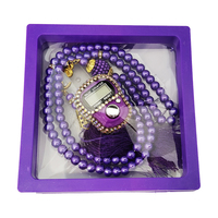 Chapelet de prière Tasbih Islamique religieux verre perle perles d'inquiétude numérique doigt Tally compteur avec boîte bijoux islamiques