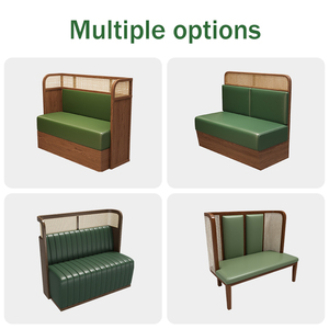 Theme Restaurant <strong>Furniture</strong> Restaurant Booth Rattan <strong>Furniture</strong> Rattan Backrest Seat Rattan Restaurant Booth Seating - Product Image 3