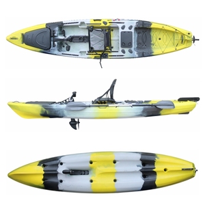 Canoa de Pesca Individual de 13.6 pies con Asiento en la Parte Superior, Motor de Pedal de Hélice Única, Motor <span class=keywords><strong>El</strong></span>éctrico para Kayak, Casco de Plástico, Bote Portátil - Product Image 2
