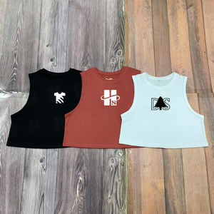 Vente en gros de t-shirts courts sans manches pour femmes de haute qualité, pour le yoga, l'entraînement sportif, en coton, décontractés, respirants, pour la salle de sport, le sport, le fitness - Product Image 6