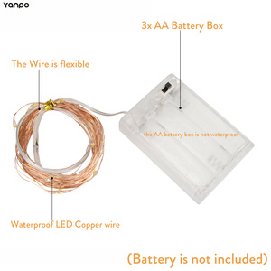 4.5V <span class=keywords><strong>20</strong></span> <span class=keywords><strong>LED</strong></span> Dây đồng chuỗi Lights <span class=keywords><strong>2m</strong></span> Pin hoạt động cho nhà giáng sinh đám cưới hoặc Đảng trang trí nội thất DIY cổ tích Ánh sáng Vòng Hoa - Product Image 2