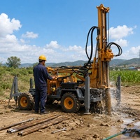 Machine de forage de puits d'eau diesel Whirlwind T200, robuste, portable sur remorque, avec pompe à boîte de vitesses, portée maximale 200m, vente directe usine