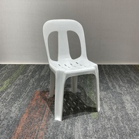Chaises de salle à manger d'extérieur modernes, chaise monobloc en plastique blanc légère pour événements, villas et cours