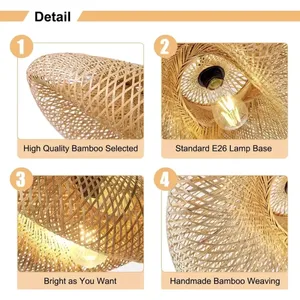 Pantalla de Lámpara Colgante de Bambú (sin Bombilla) - Product Image 4