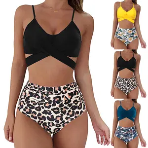 Costume da bagno Bikini a due pezzi stampato 34 stili opzionali con cinturino Backless Cross Sexy Plus Size costumi da bagno per le donne