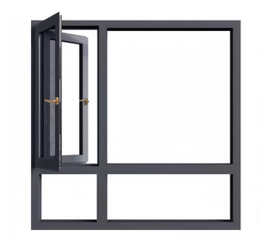 Fenêtres coulissantes verticales modernes en aluminium, profilés de fenêtres en aluminium à double vitrage isolant, quincaillerie - Product Image 4