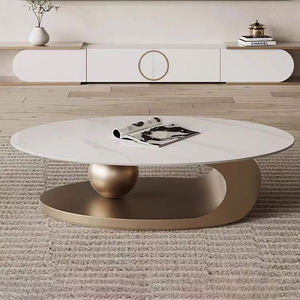 طاولة قهوة حديثة من الفولاذ المقاوم للصدأ لغرفة المعيشة والفندق - Product Image 3