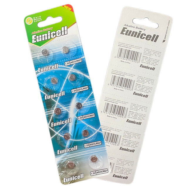 Watch Battery Ag1 Button Cell Battery LR621 AG1 SR621SW 364 LR60 164 1.5V Silver Alkaline Blister Card