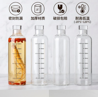Botol Air Kaca Borosilikat dengan Penanda Waktu 300ml 500ml 1000ml Pelacak Hidrasi Motivasi Timer Gelas Jus Logo Kustom