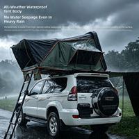 Tente de toit ultra-mince double couche à installation automatique quatre saisons en tissu Oxford pour véhicule 4x4 avec échelle en aluminium, résistante au vent et au bruit, et à faible consommation de carburant