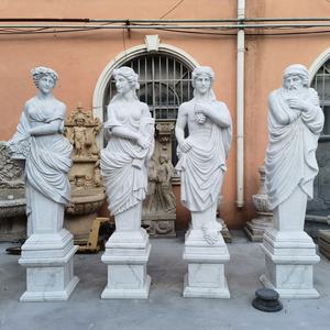 YOUFINE Paysage Design De Luxe Haute Qualité Classique Sculpture De Jardin Sculpté À La Main En <span class=keywords><strong>Marbre</strong></span> Blanc Quatre Saisons Dame Statue - Product Image 6