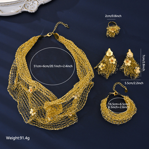 All'ingrosso Dubai 18K placcato in oro grande collezione di gioielli orecchini/collane/bracciali/anelli, sposa africana e gioielli da donna - Product Image 2