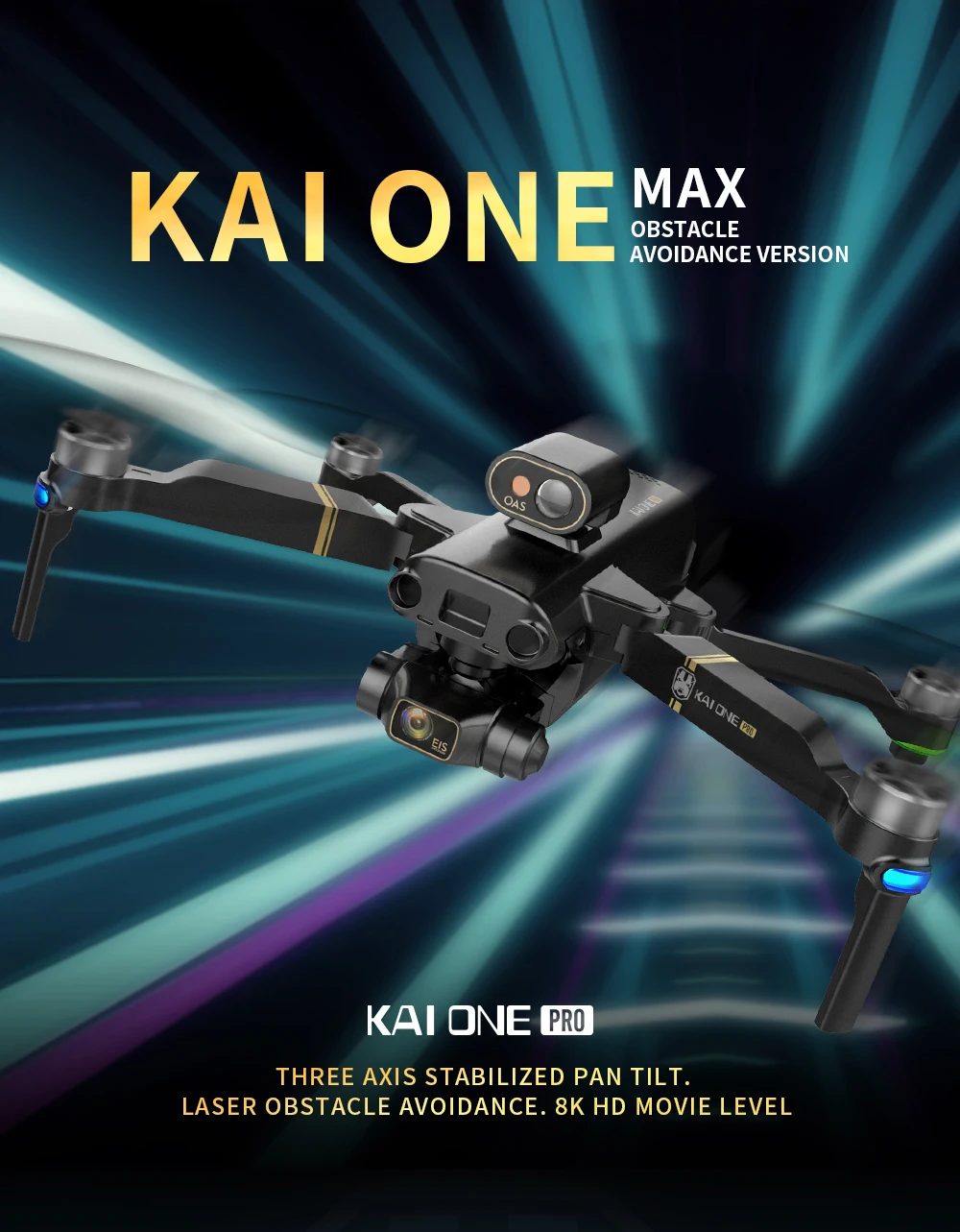 Updated KAI ONE MAX Drone 8K Camera 3-Axis Gimbal Anti-Shake Laser obstacle avoidance Brushless Foldable Quadcopter Drone