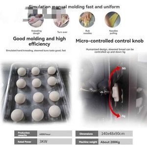 Máquina para Hacer Bollos al Vapor, Máquina para Amasar, Enrollar, Redondear, Cortar y Pesar Masa para Restaurantes, Divisora y Redondeadora de Masa - Product Image 2