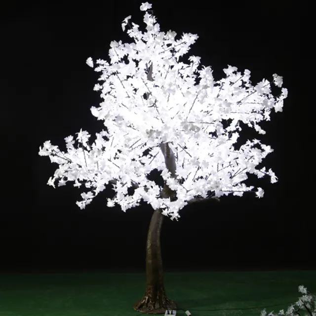 Hot Selling White Resin Artificial Lighted Maple LED Tree Leaf Shape with Projection Function for Home Decor Mother's Day