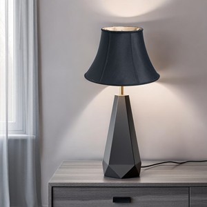 HMS 10 \ "paralume in Shantung ovale obliquo nero con fodera in bronzo eleganti cover e sfumature - Product Image 2