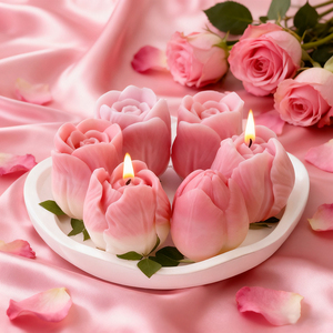 N-261 Bougies parfumées en forme de tulipe en gros, bougies décoratives en cire de soja faites à <span class=keywords><strong>la</strong></span> main pour <span class=keywords><strong>la</strong></span> Saint-Valentin, cadeaux de fête pour femmes - Product Image 3