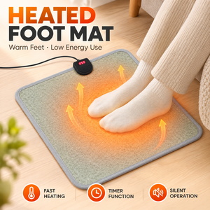 Tapis chauffant électrique extra large 55x50cm en PVC, économiseur <span class=keywords><strong>d</strong></span>'énergie, chauffe-pieds avec minuterie pour la maison, le bureau, sous le bureau - Product Image 1