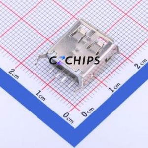 U-<b>A</b>-24DD-Y-3 <b>USB</b> Connector Through hole Component (THT) Connector Type-<b>A</b> <b>USB</b> <b>2.0</b> Female Through Hole - Product Image 2