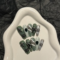 Faux ongles gothiques tendance à presser avec colle, couverture complète, petites commandes acceptées