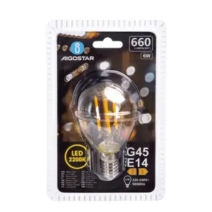Bombilla LED de filamento Mbar G45 E14 6W con diseño retro, de bajo consumo, ideal para iluminación decorativa. - Product Image 2