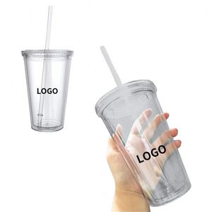 2026 Wholesale Plastic Straw <b>Cup</b> Transparent Multi-color Plastic Unique Straw <b>Cup</b> for Advertising - Product Image 3