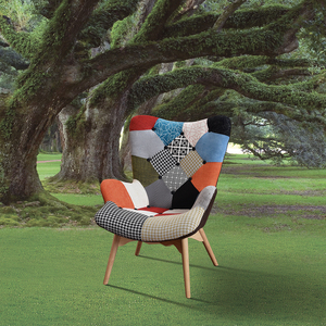 Ensemble de fauteuils Harlequin multicolores, base en métal, pour salon, une seule pièce - Product Image 5
