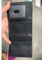 Tempat kartu kulit Pu magnetis pemblokir RFID dompet penyimpan kartu Visa Bank serat karbon dengan Magnet logam aluminium Bo grosir