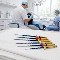 Grandes lime endodontiques rotatives NiTi bleues à activation thermique, à anneaux de codage couleur, instruments flexibles, tailles assorties pour usage clinique