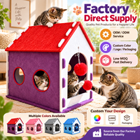 Maison pour chat cylindrique en feutre double couche, condo multi-chats avec lit supérieur, abri intérieur pour animaux de compagnie, couleur personnalisée, vente en gros