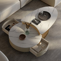 Table basse de salon de luxe italienne légère et combinaison de meuble TV en acier inoxydable table basse moderne et simple neuve