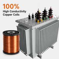 Transformateur de puissance triphasé immergé dans l'huile 1000 kVA 1250 kVA 1600 kVA à enroulement 100 % cuivre, transformateur abaisseur S11