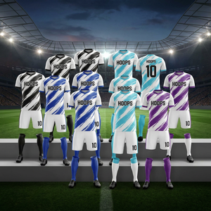 Conjuntos de Camisetas de <span class=keywords><strong>Fútbol</strong></span> Personalizadas Blancas con Diseño de Pinceladas, Uniformes de <span class=keywords><strong>Fútbol</strong></span> de Manga Corta con Malla para <span class=keywords><strong>Equipos</strong></span>, Ropa de <span class=keywords><strong>Fútbol</strong></span> de Secado Rápido para Entrenamiento - Product Image 1